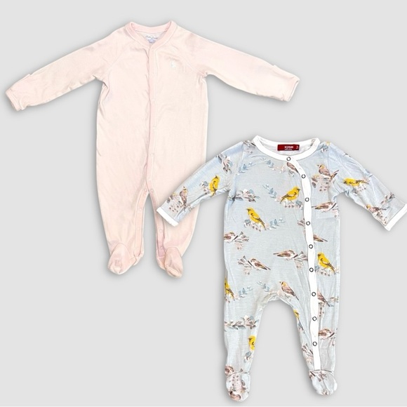 Ralph Lauren and Milkbarn Luxe Footie Onesie Bundle Set, 3-6 Months, $76 Retail - Picture 1 of 1